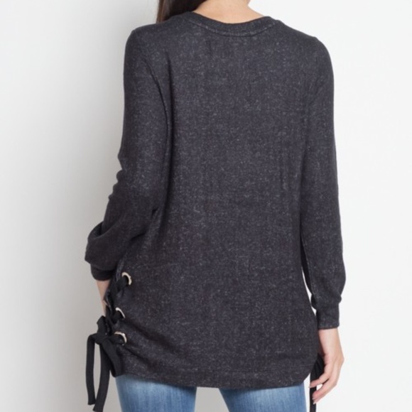 SOLD OUT! Gigi Pullover Side Lace-Up Sweatshirt - Picture 5 of 5
